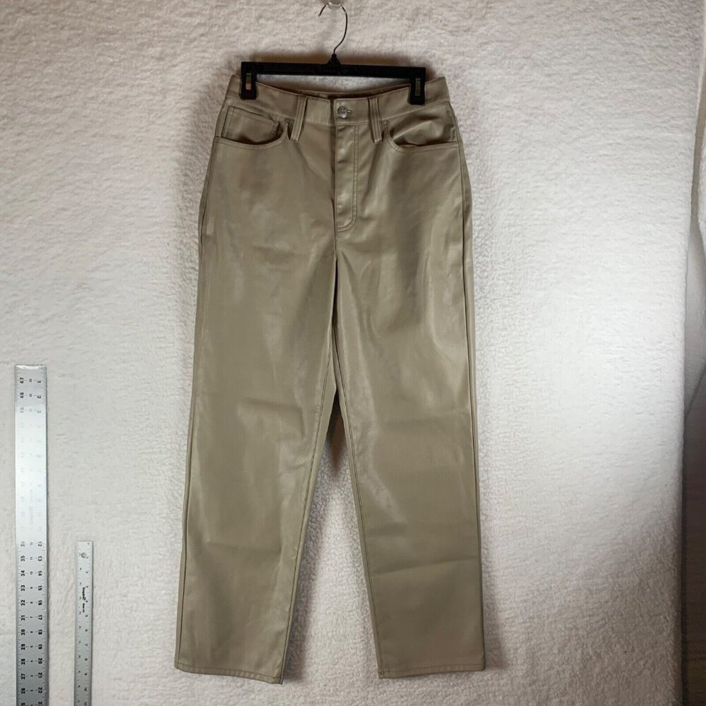 Madewell Women's The Perfect Vintage Straight Jean Faux Leather Size 28‎ 9542